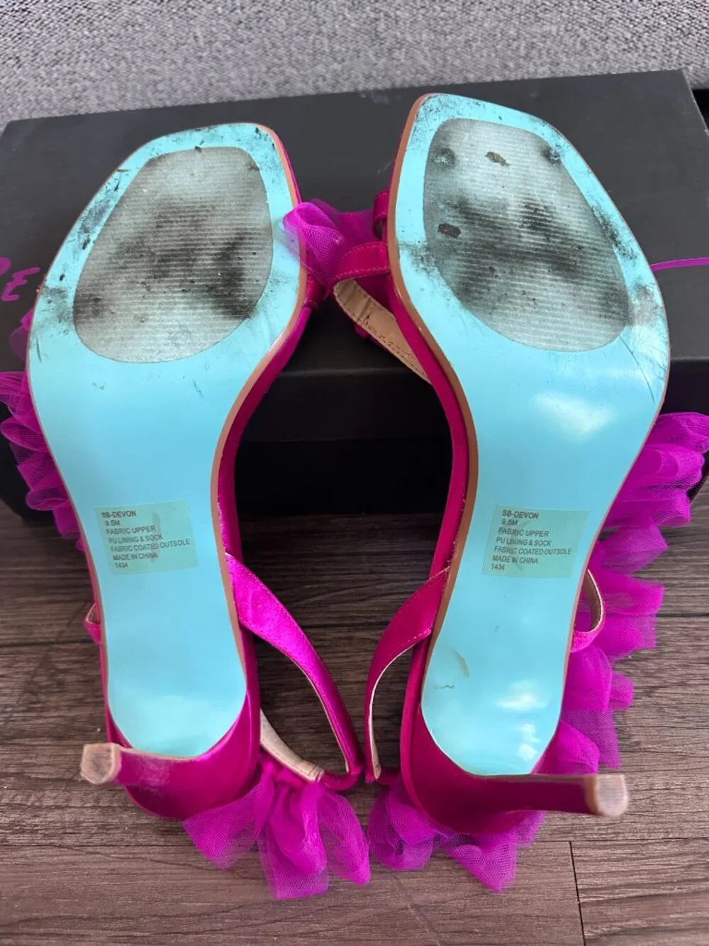 Betsey Johnson Fuchsia Pink Tulle Heels - Size 9.5
